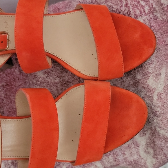 Vibrant Orangey Red J.Crew Ankle Strap Sandal - Picture 4 of 5